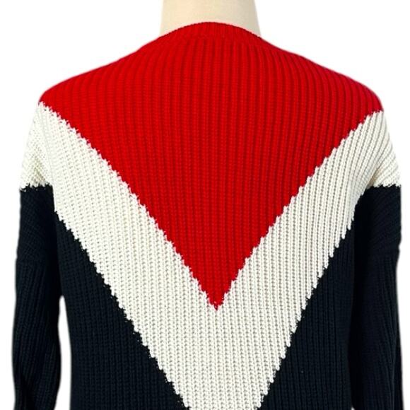 Time and Tru Sweater Chunky Shaker Knit Black Red Cream Women’s Size XL 16/18 - Picture 8 of 10